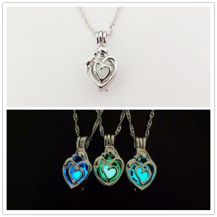 

New hollowed out heart-shaped luminous necklace is a fashionable gift that will shine