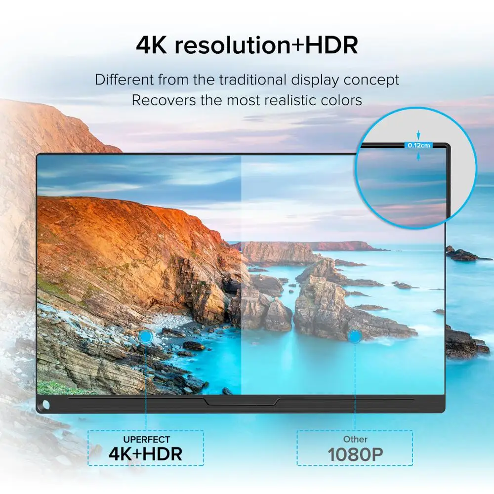 UPERFECT 4K 15 6 портативный монитор IPS WLCD экран 3840x2160 UHD для ПК компьютера ноутбука