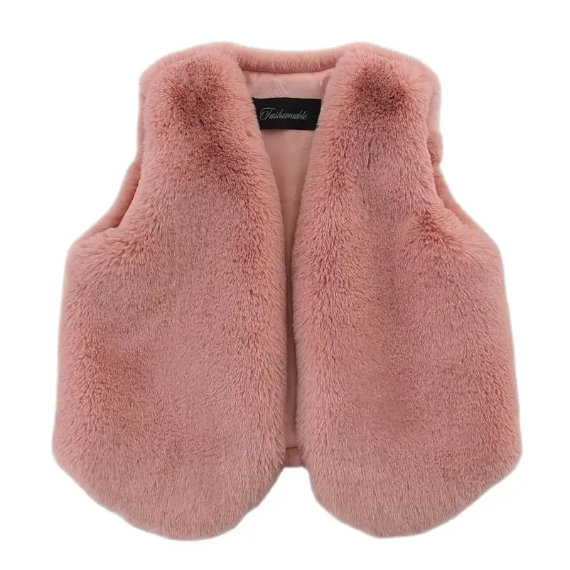 

A-166 New Fashion Girl Autumn&Winter Fur Vest hair short Jacket Faux Fur Coat Girl Thick Warm Vest Jacket