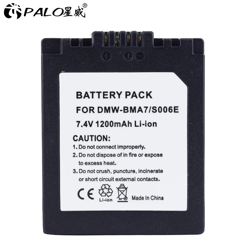 2 шт. цифровой батарейный блок камеры DMW BMA7/S006E BMA7 S006E 7 4 V 1200mah Li Ion для DMC FZ7 FZ8 FZ18 FZ28 RZ30