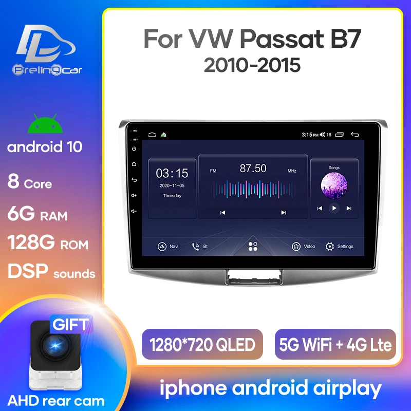 

Автомобильный радиоприемник Android 10, стереоприемник для Volkswagen Passat B7 CC 2011-2015, видеоплеер, мультимедийная навигация GPS, разъем 2 Din, Dvd