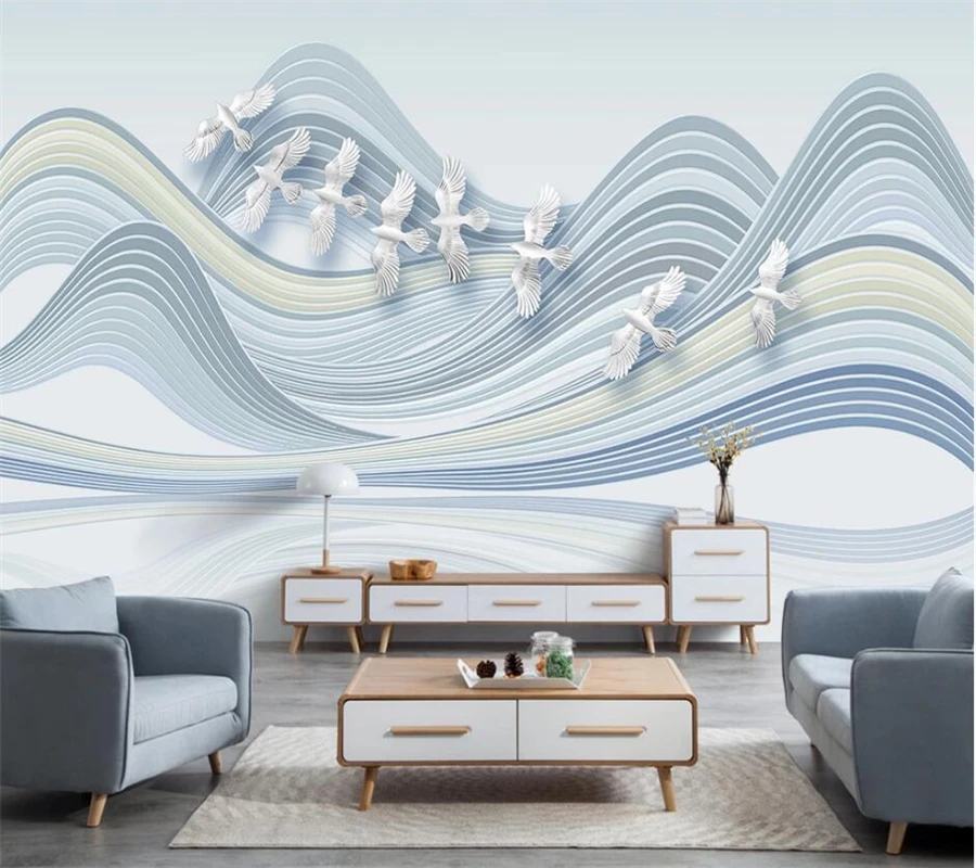 Обои на заказ 3d маленькие свежие элегантные скандинавские геометрические