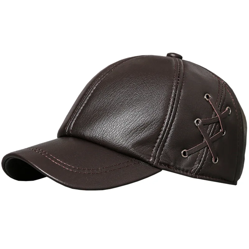 Весенняя Мужская кепка с клапаном из натуральной коровьей кожи брендовая новая