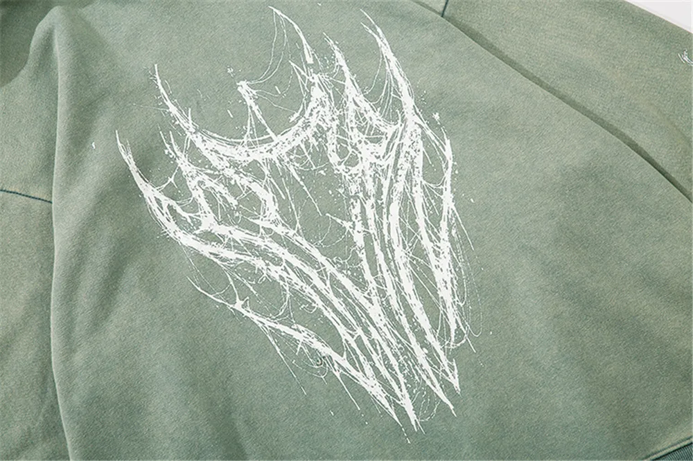 

Men Hip Hop Hoodie Streetwear Oversized Sweatshirt Devil Pattern Printed Pullover 2021 Couple Harajuku Retro Sweatshirt Cotton