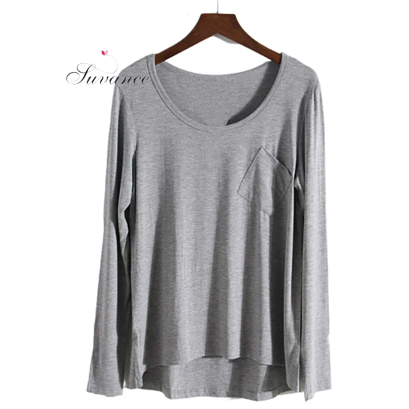 Оригинальные однотонные футболки с круглым вырезом Новое поступление на весну и