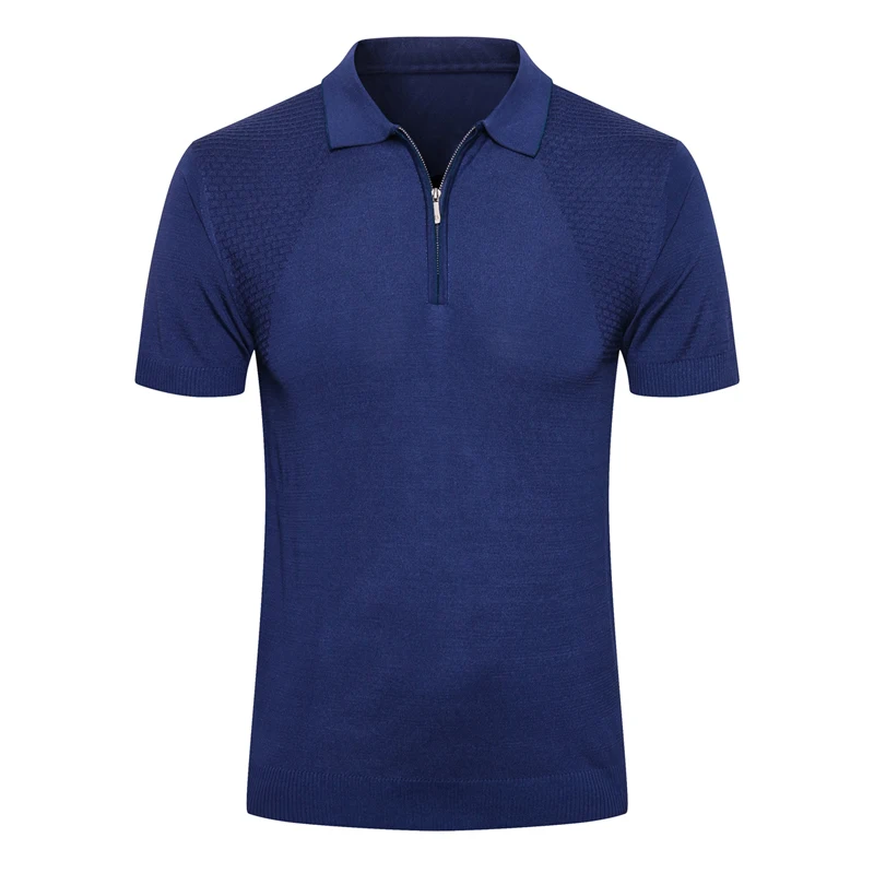 

Billionaire polo shirt silk men 2021 New summer fashion Business short sleeve thin zipper Comfortable big size M-5XL quality