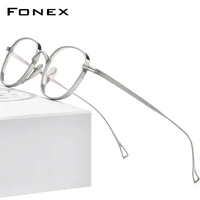 fonex pure titanium eyeglasses frame men 2021 new retro square glasses women vintage prescription myopia optical eyewear f85649