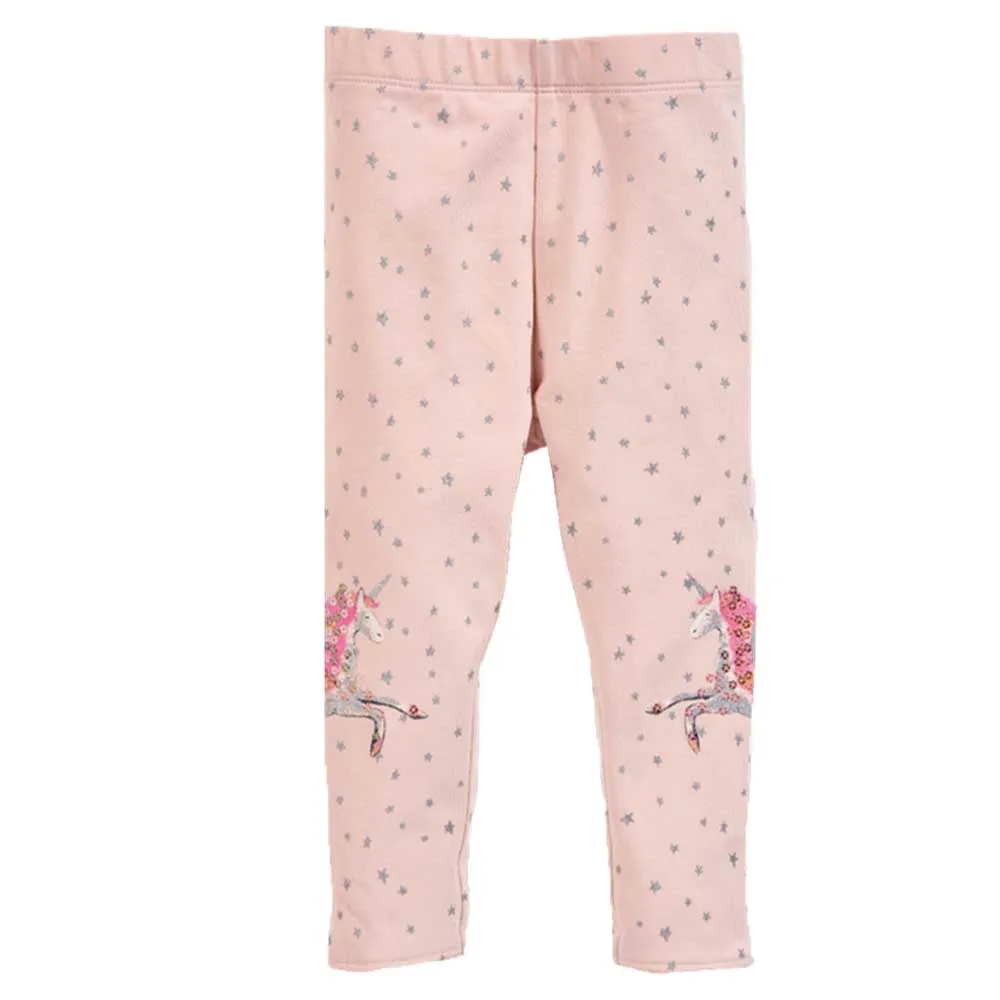 Штаны для девочек с радужным принтом животных детские штаны леггинсы 100% хлопок