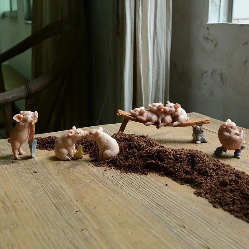 Фигурки животных аксессуары для украшения дома Скандинавская винтажная свинья
