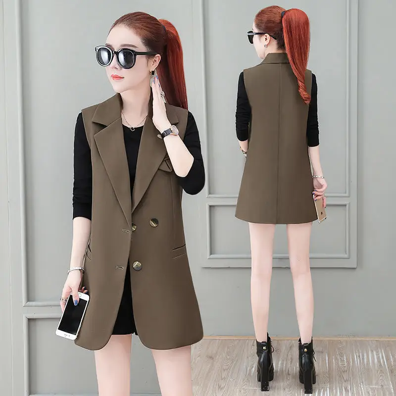 

Женский однобортный жилет, винтажный жилет без рукавов, Свободный жилет, весна 2021