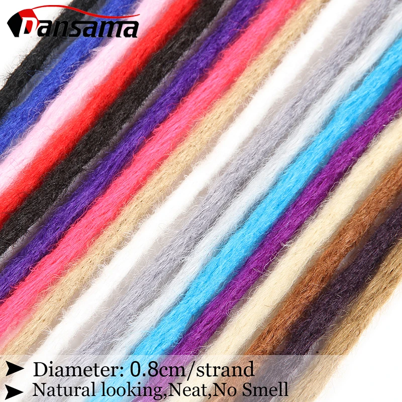 

Dansama, 20 дюймов, ручная работа, дреды, накладные волосы, вязанные крючком косички, регги, кроше, синтетические, дреды, волосы для плетения, черн...