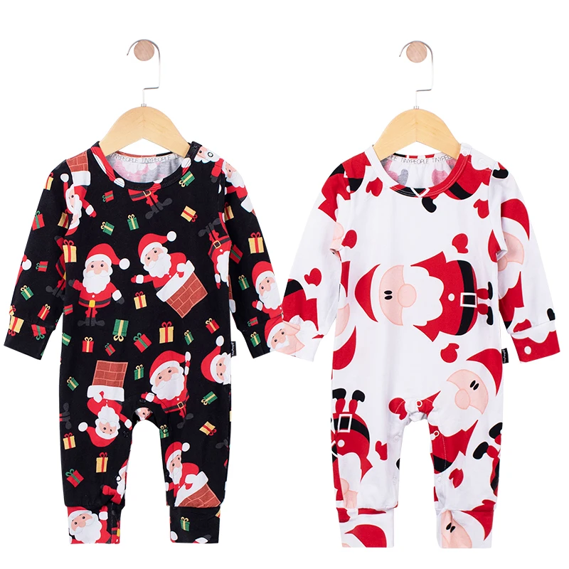 Новый Рождественский детский комбинезон хлопковая одежда для новорожденных