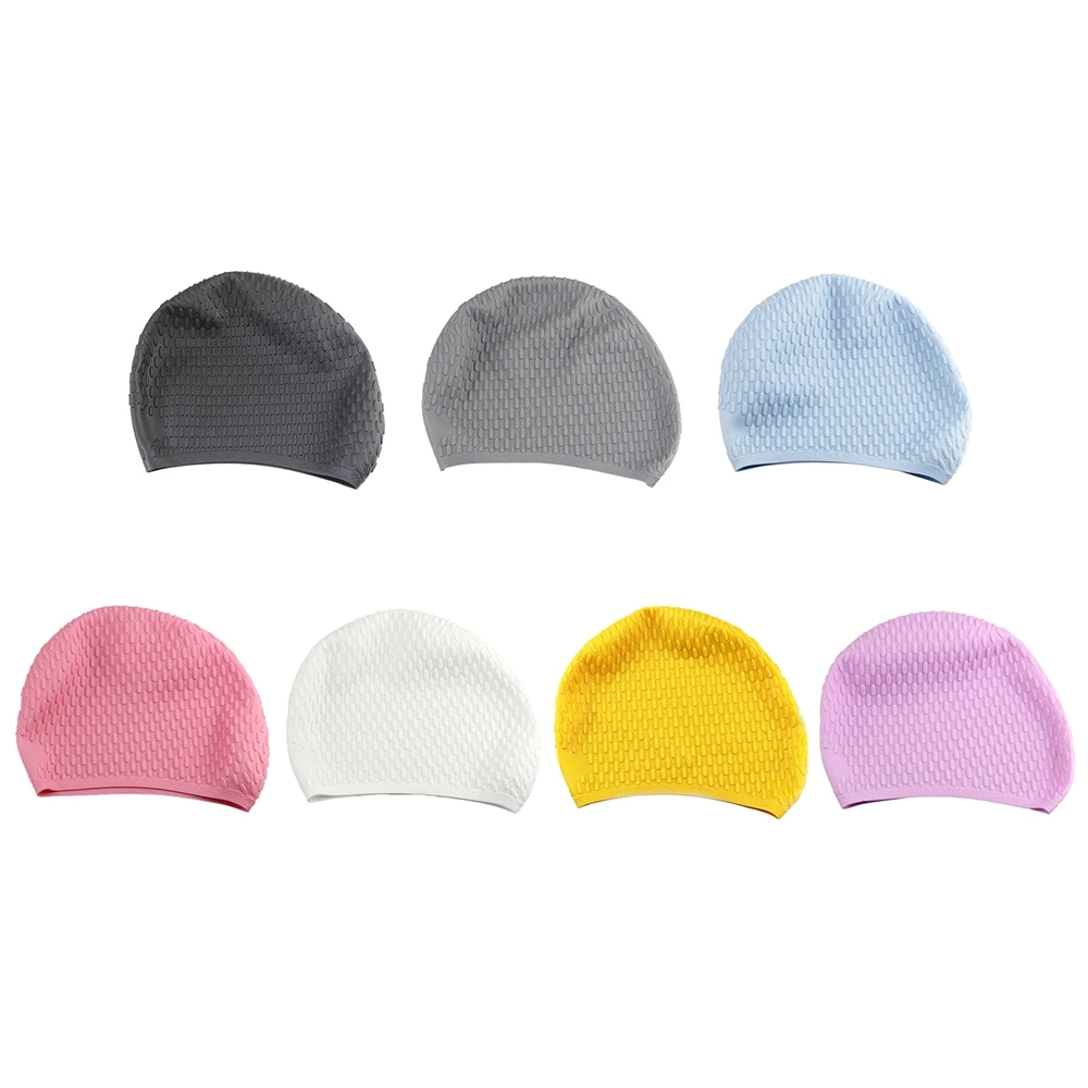 

Silicone Swimming Caps Protect Ears Long Hair Men Women Diving Surfing Sports Adults Waterproof Pool Cap