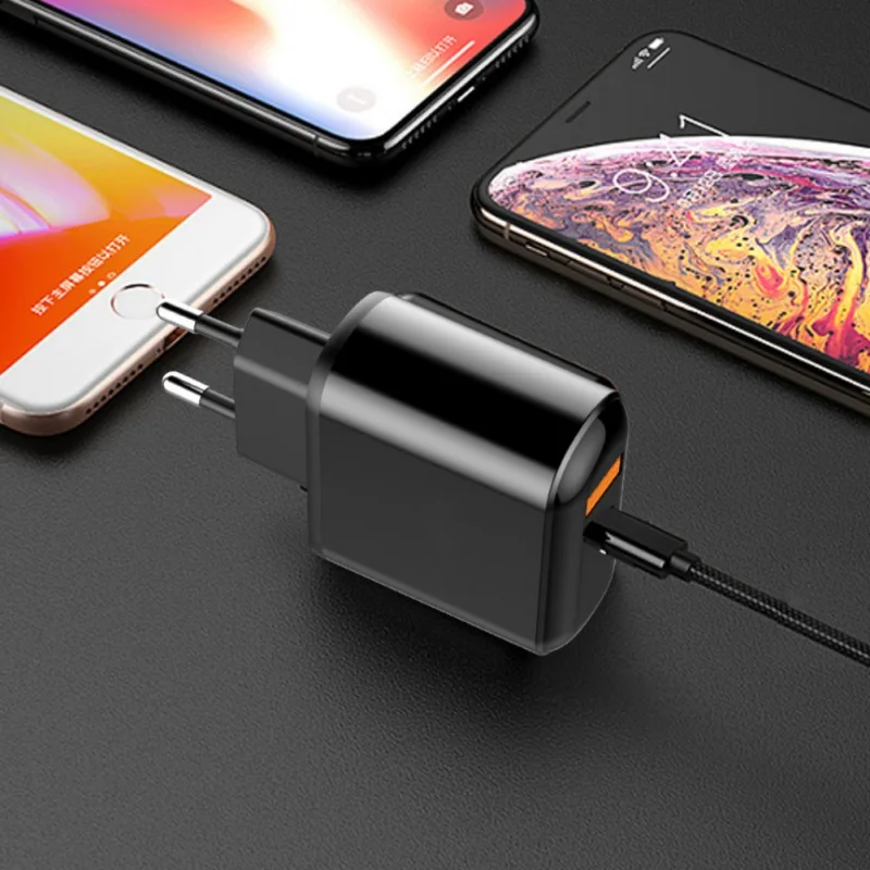 Настенное USB быстрое зарядное устройство с двумя портами цифровой дисплей 3 0 PD