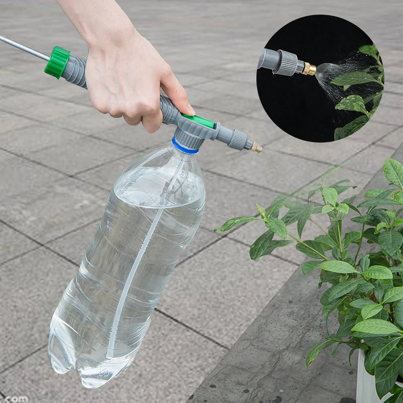 

High Pressure Manual Air Pump Sprayer Adjustable Drink Bottle Spray Head Nozzle Garden Irrigation Tool