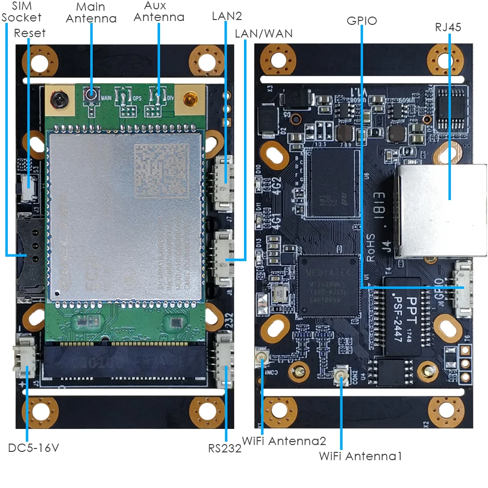 4G LTE промышленный Wi Fi беспроводной маршрутизатор со слотом для SIM карты EC25 V Mini PCIe