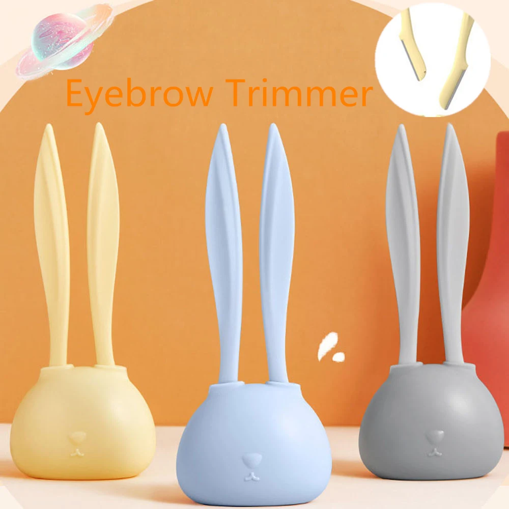 

2Pcs/Set Cute Rabbit Eyebrow Shaving Blade Plastic Safety Handheld Eyebrow Trimmer Individual Design Men Women Makeup Tools