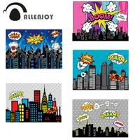 allenjoy birthday photography backdrop hero city night moon baby shower children party background photocall photophone