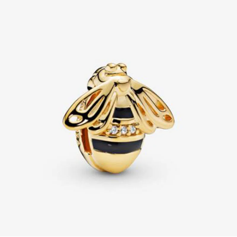 

Authentic 925 Sterling Silver Beads New Creative Golden Bee Fashion Beads Fit Original Pandora Bracelet For Women Diy Jewelry