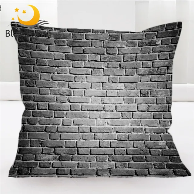 BeddingOutlet Bricks Cushion Cover 3D Wall Pillow Case Natural Inspired Decorative Throw Pillow Cover Vintage Home Decor 45x45cm 1