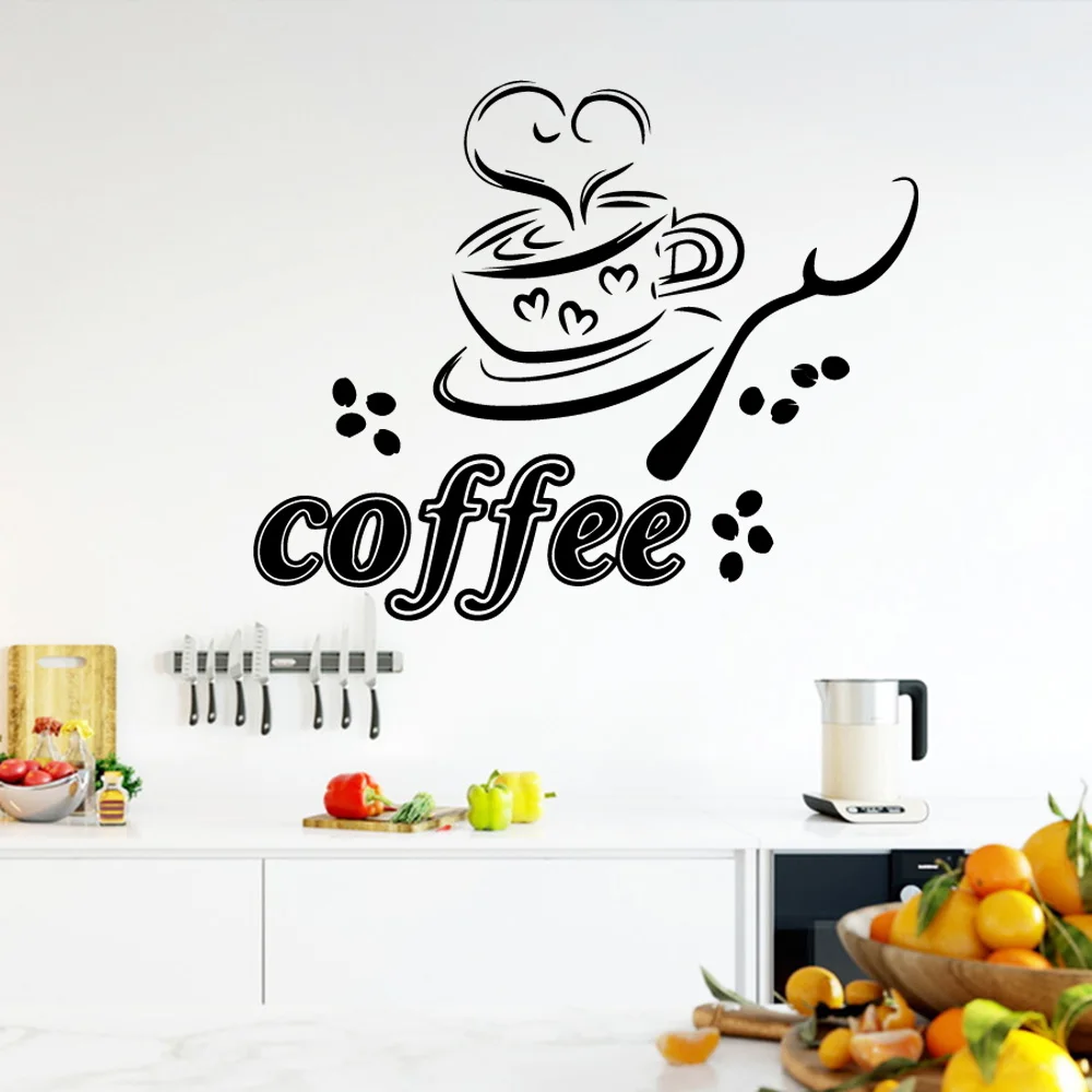 Diy наклейки на стену кофе персонализированные креативные для гостиной компании