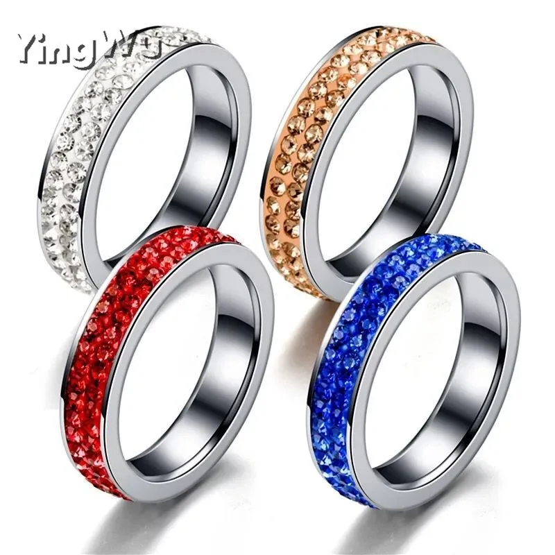 Yingwu 2 ряда линий прозрачный/красный/синий/коричневый кристалл ювелирные изделия