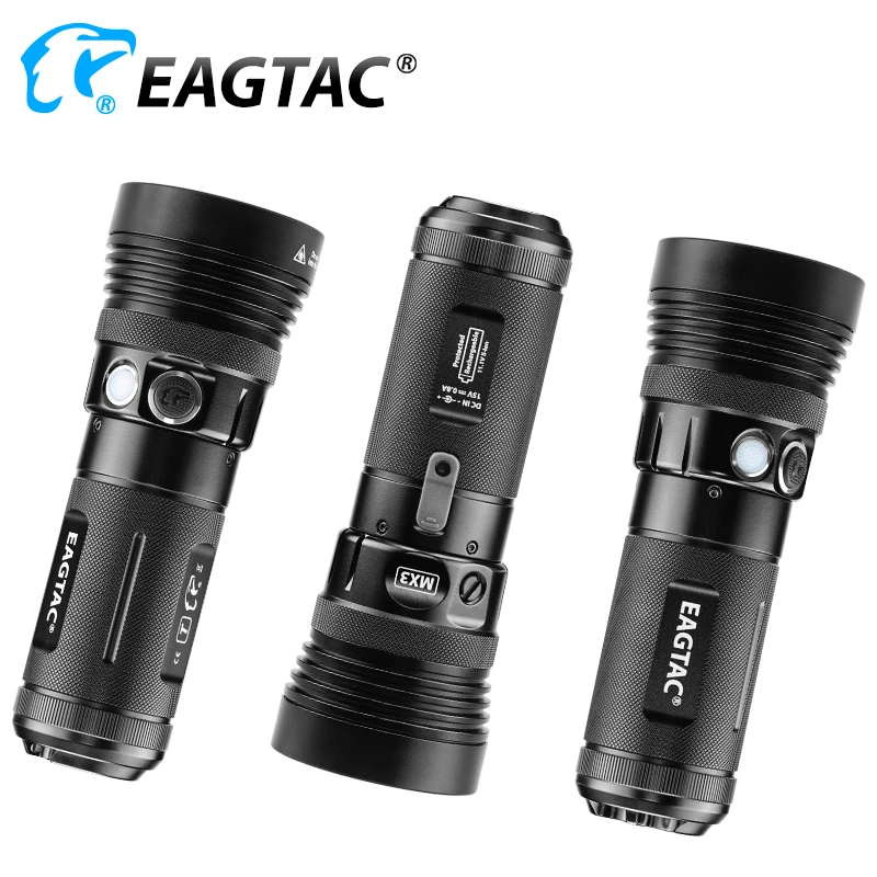 Bestellen EAGTAC MX3T LED Taschenlampe Leistungsstarke Super-Helle-Taschenlampe XHP 70,2 4850 Lumen Wiederaufladbare Fotografie 3*18650 Batterie
