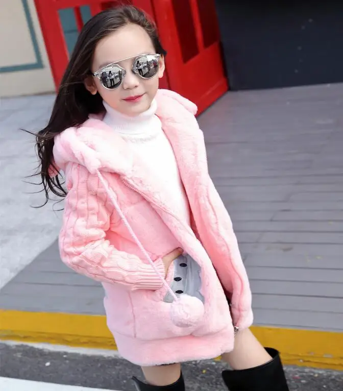 

Girl's Winter Imitation Fur Coat Girls Cartoon Coat Kids Warm Faux Fur Jacket Children Clothes Baby Girls Jacket Infant