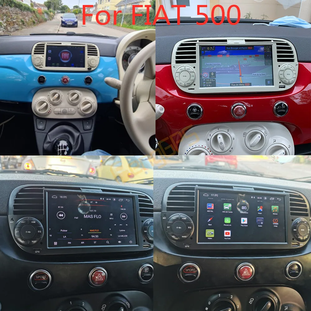 

Автомагнитола для FIAT 500 2007 - 2014 черная на Android, 2 Din, стереоприемник, Авторадио, мультимедийный DVD-плеер, головное устройство с GPS-навигацией