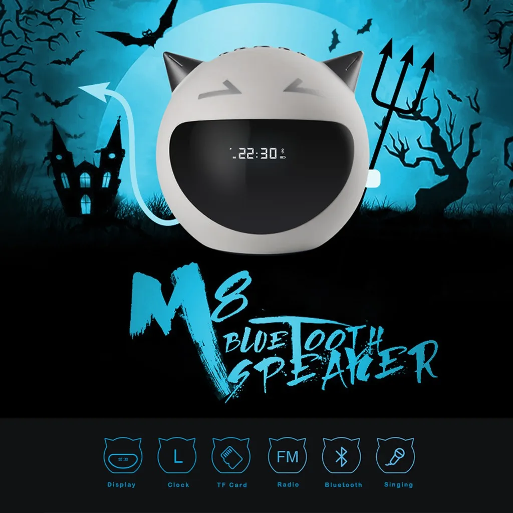 Портативная Беспроводная колонка Buletooth M8 Devil тяжелый бас Bluetooth с поддержкой пения