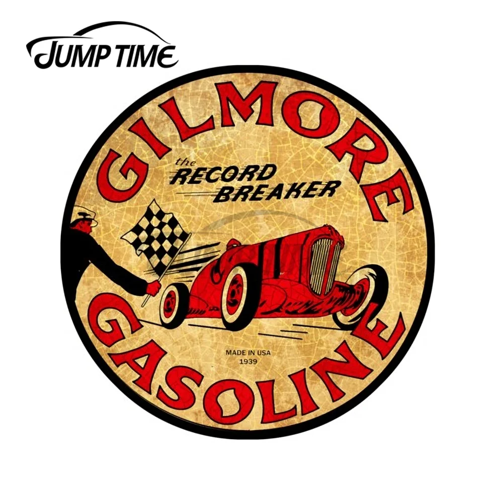 JumpTime 13 x 13cm Gilmore Gasoline The Record Breaker 1939 Waterproof Surfboard Car Stickers Windshield Personality Trunk Decal