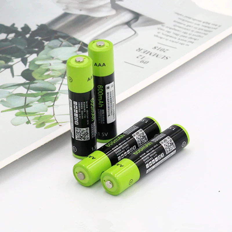 Перезаряжаемая батарея ZNTER литий полимерная AAA 1 5 в 600 мАч + кабель Micro USB быстрая
