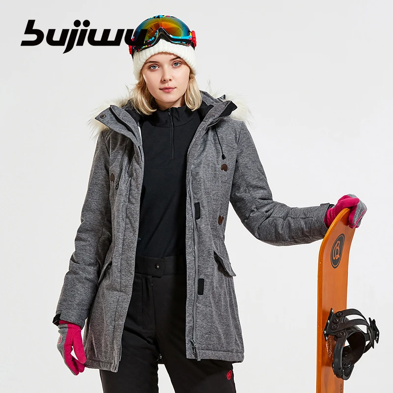 Брендовая женская лыжная куртка Bujiwu теплые лыжные куртки горячая Распродажа