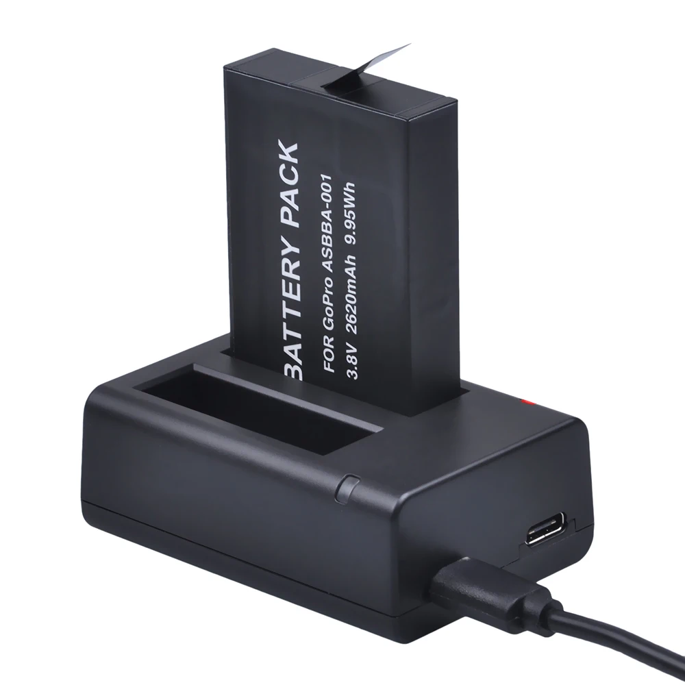 Аккумулятор для Gopro Fusion 1 шт. 2620 мА · ч двойное зарядное устройство USB батарей камер
