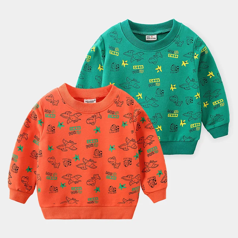 

New printed children's Pullover Sweater casual fashion round neck Pullover