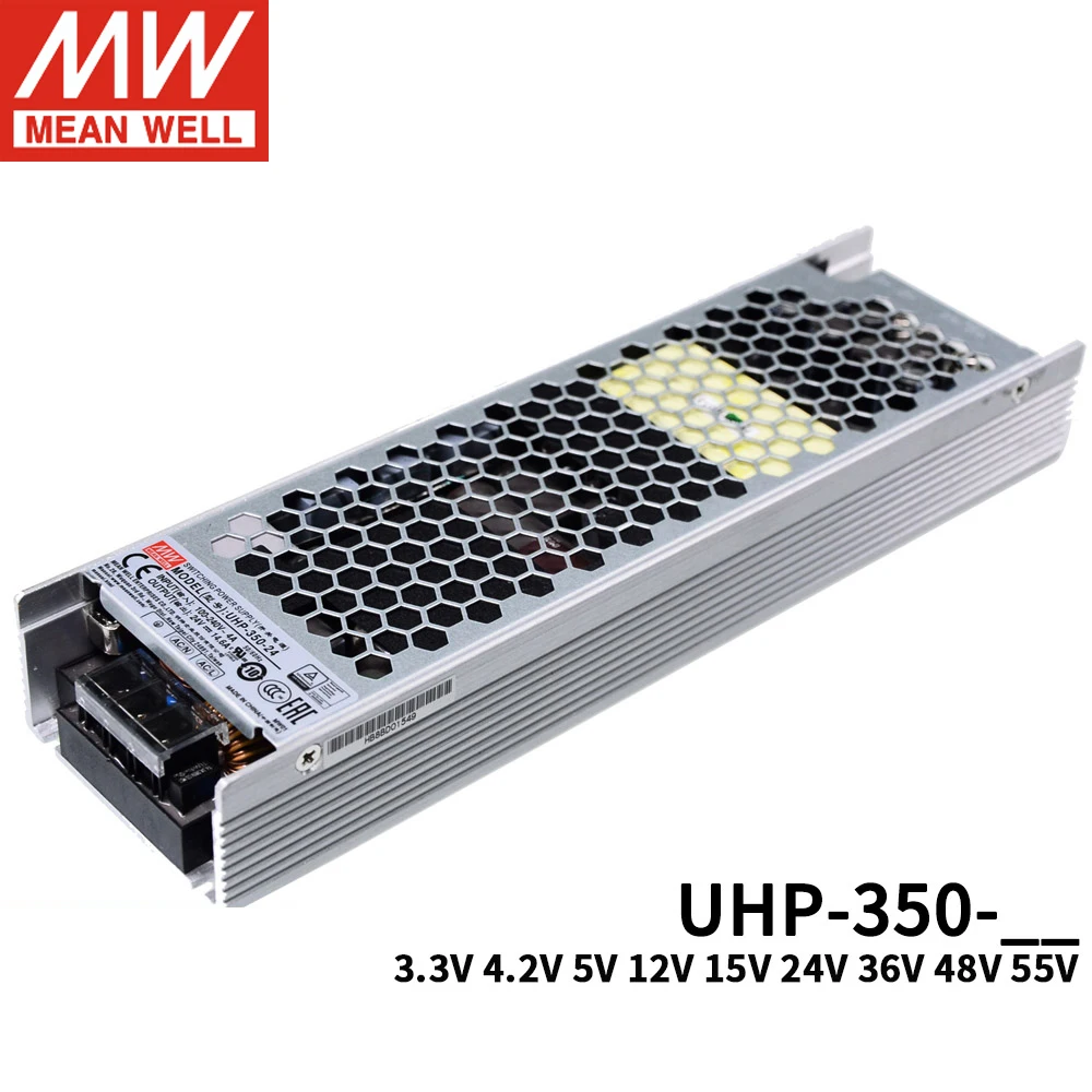 Подлинная Meanwell UHP-350 AC/DC одиночные Выход 3 3/4 2/5/12/15/24/36/48V тонкий тип PFC переключатель