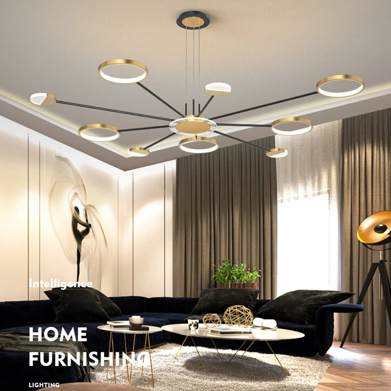 

LED minimalist living room ceiling chandelier Nordic bedroom study ceiling lighting