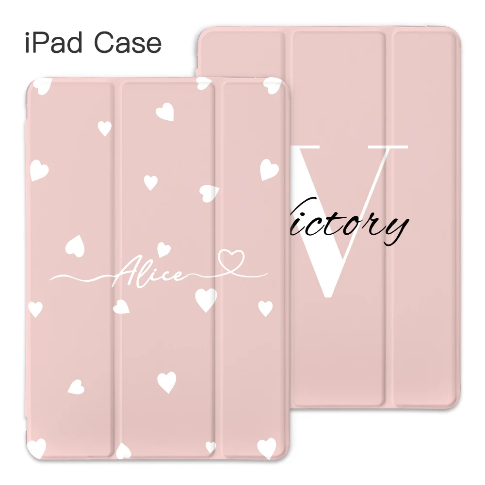 Custom Name Love Heart Cover for iPad Pro 11 Case 2020 10.2 8th Generation Fundas Air 4 Mini 5 7th 6th Pro 12.9 10.5 Air 2 Coque