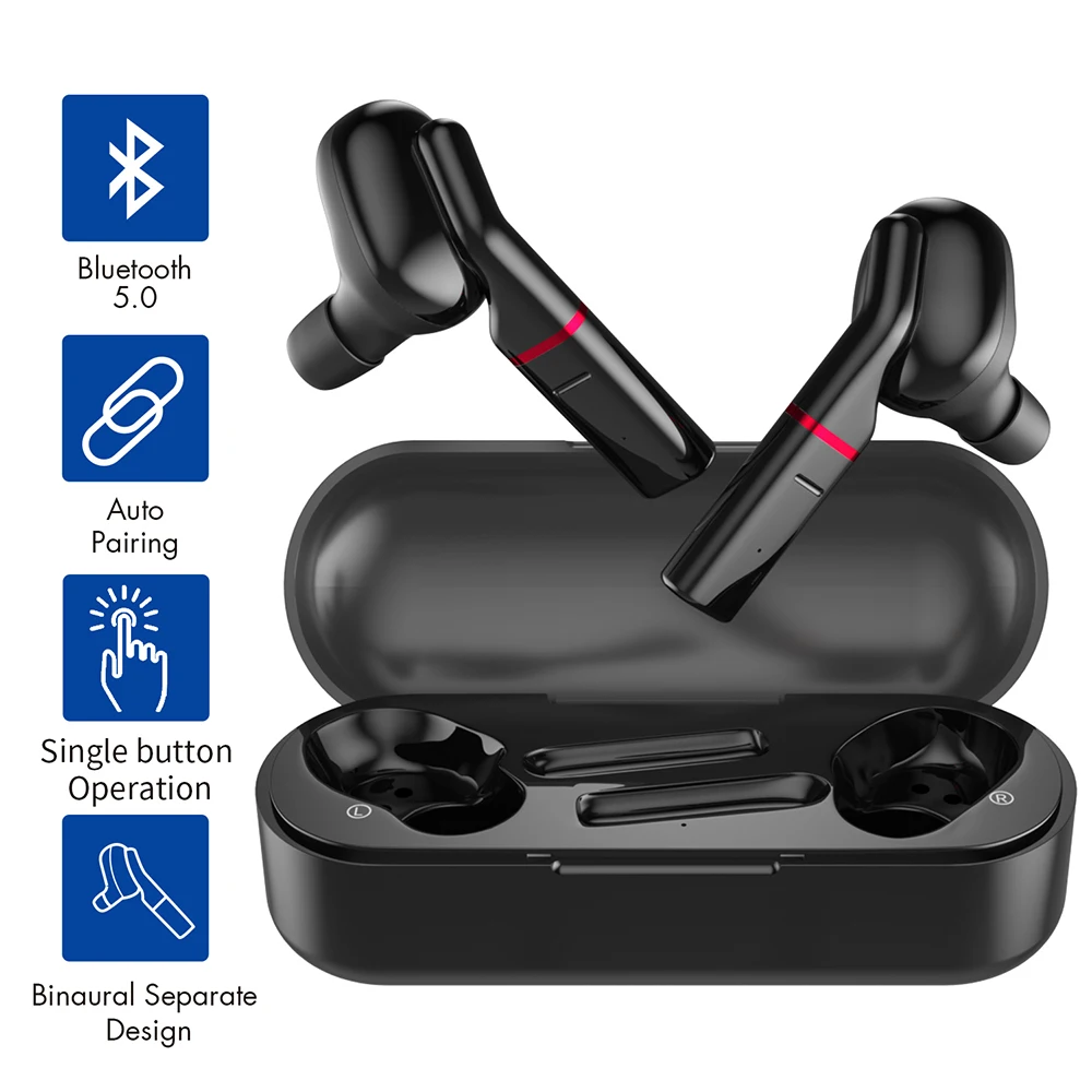 TWS VV1 Водонепроницаемый Bluetooth 5,0 крючок для сережки наушники беспроводные наушники стерео, бинауральный шумоподавление гарнитура с микрофоном