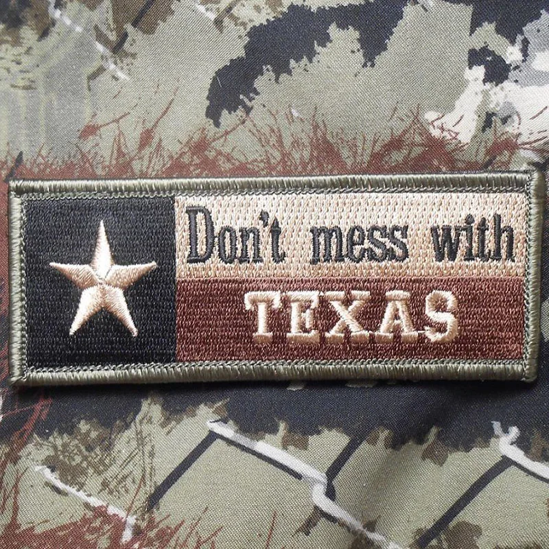 Патч с вышивкой Техасским флагом логотип одинокая звезда двусторонний крючок