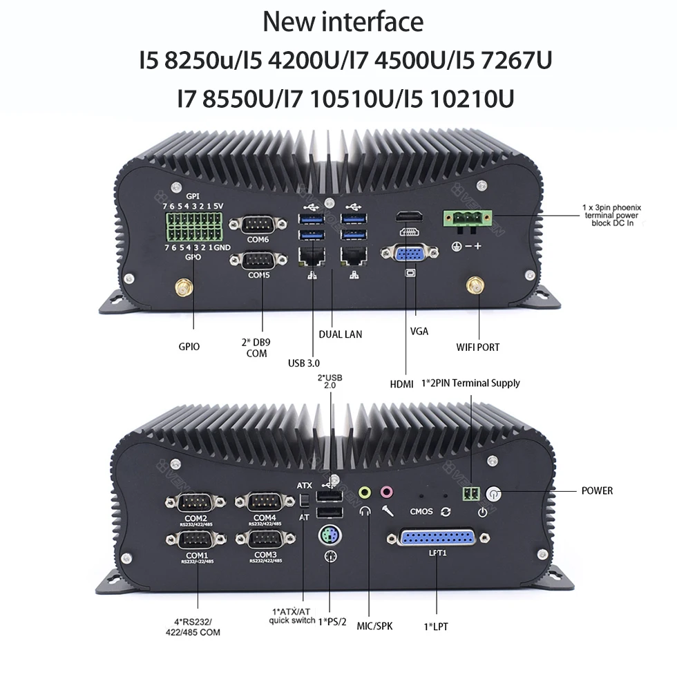 Дешевые ITX Прочный Мини ПК Intel Core i5 8250U 7267U GPIO LPT 4200U Windows10 pro промышленный планшет