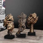 Скандинавская абстрактная простая скульптура, фигурка, украшения, тишина, золото, украшение для офиса и дома, аксессуары, современное искусство, полимерный Декор