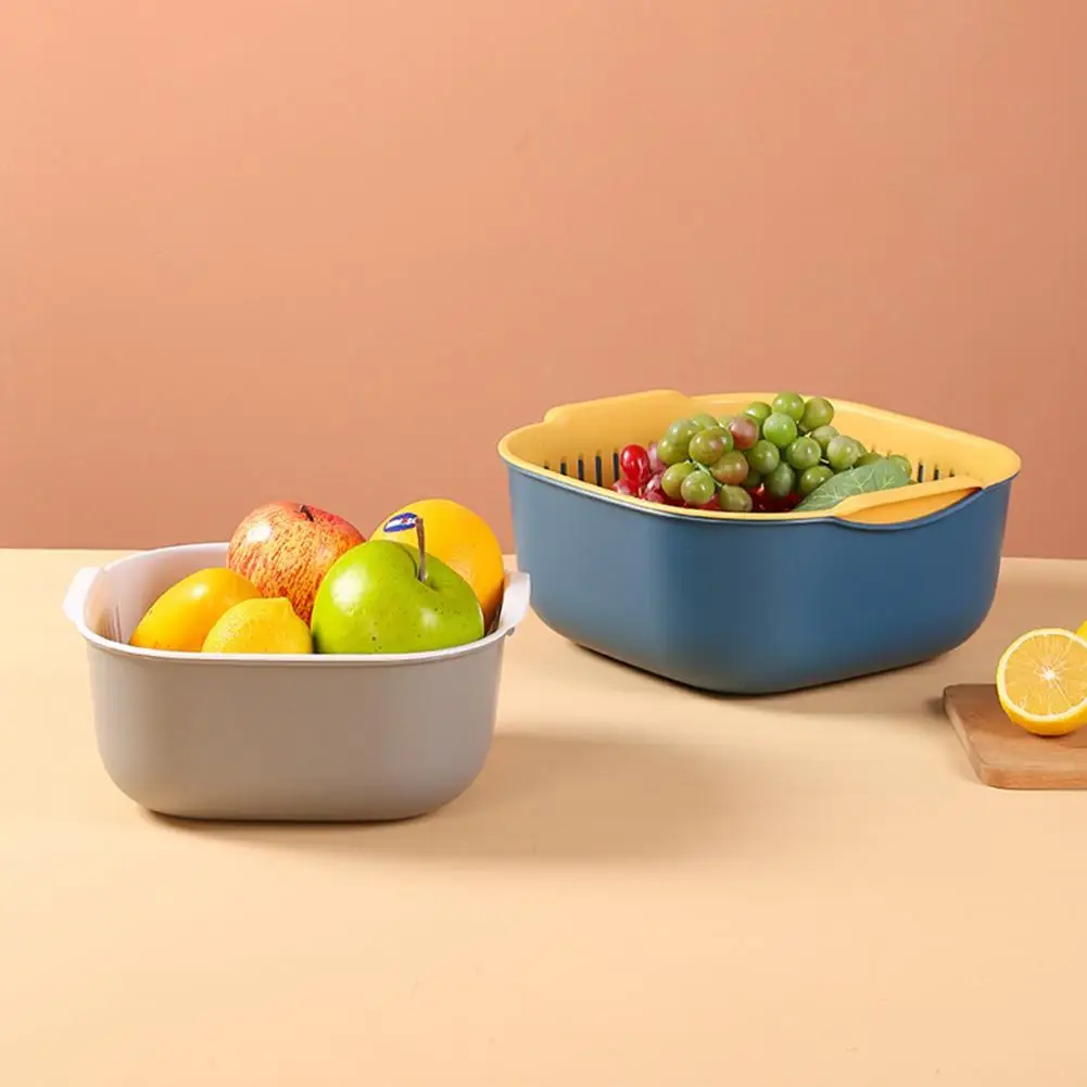 

1 Set Washing Strainer Bowl Useful Efficient Multi-function Kitchen Gadget Draining Bowl Vegetable Colander
