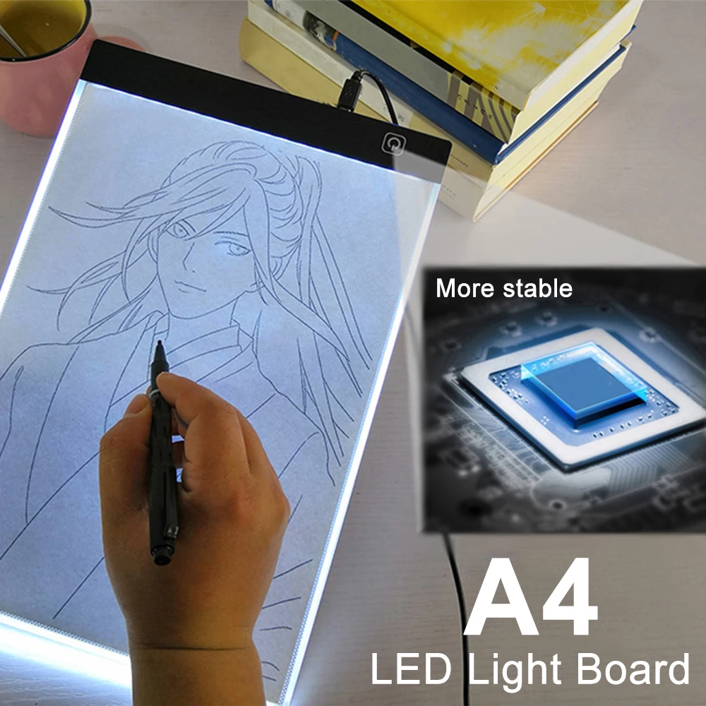 A4 Led копия стола светящаяся доска эскиз отражение Затемнения Кронштейн живопись