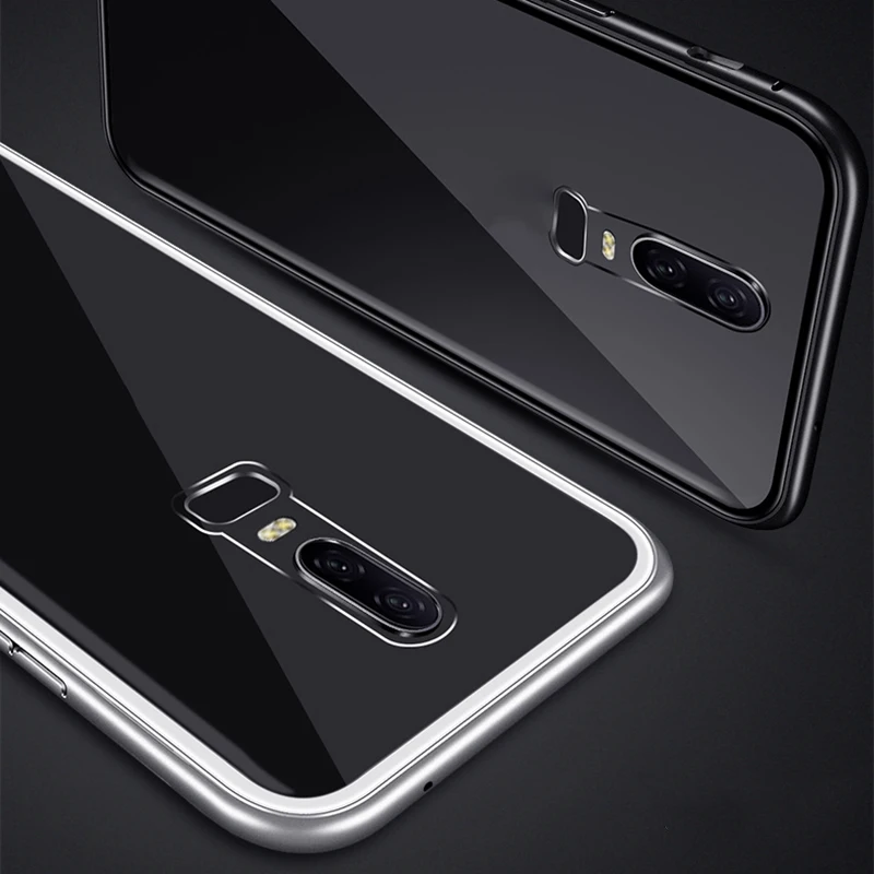 Магнитный адсорбционный металлический чехол для Oneplus 7 Pro Чехол из закаленного