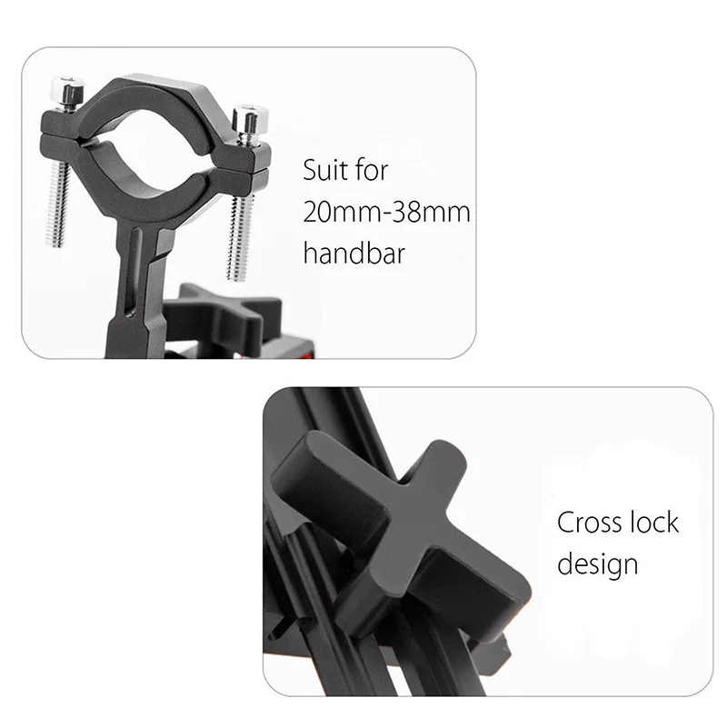 Алюминиевый нескользящий держатель для телефона на руль мотоцикла или