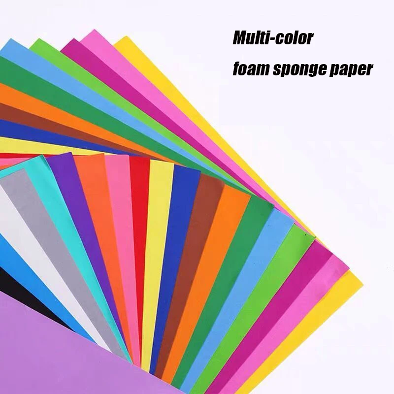 

10pcs DIY EVA Sponge Foam Kraft Paper 1mm Thickness Foamiran Paper for Kindergarten Needlework Colored Sponge Paper 50 X50CM