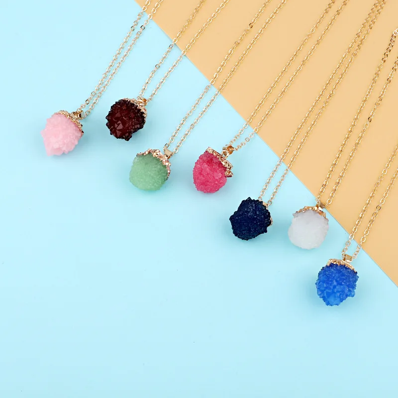 

Vintage Resin Stone Waxberry Ball Pendant Necklace For Women Wholesale