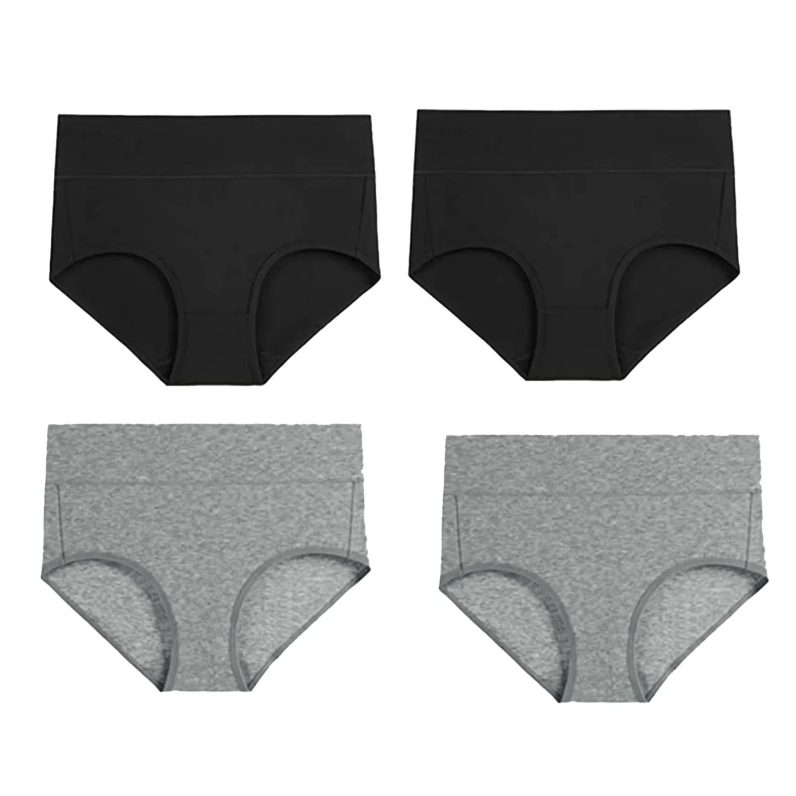 

4 шт., женские хлопковые трусы с высокой талией