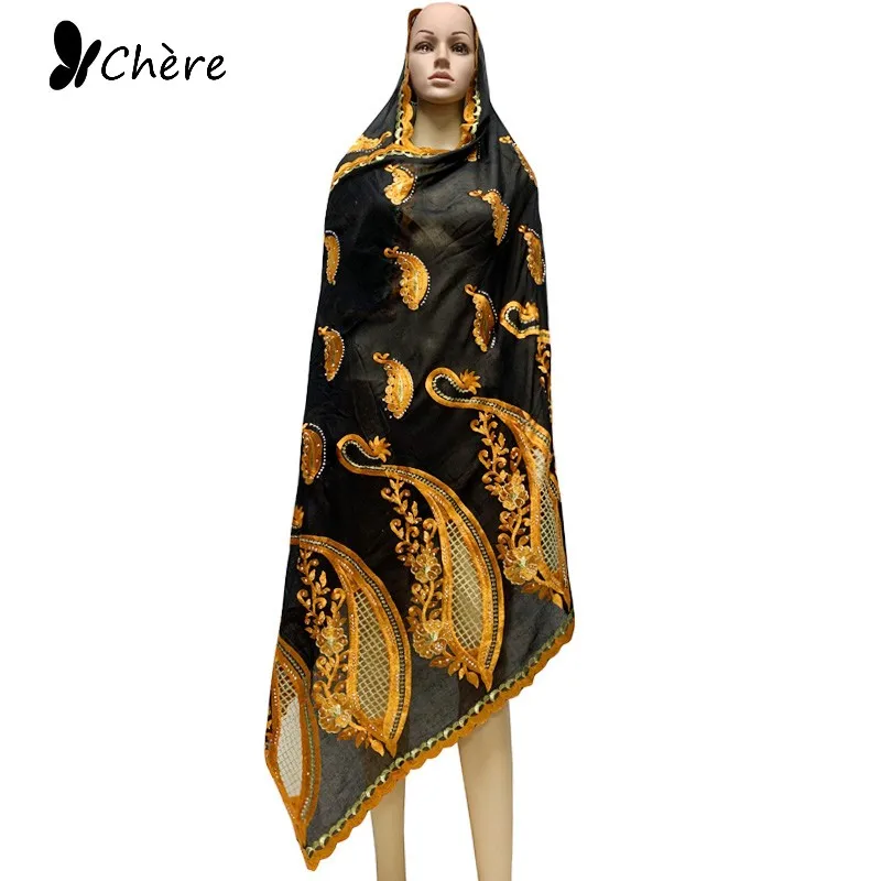 

Шарф хлопковый Женский, 205 х 105 см, с вышивкой, BH120